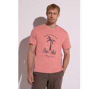 T-Shirt STREET ONE MEN, Jungen, Gr. 3XL, sunrise rot, Web, 100% Baumwolle, bedruckt, comfort fit normal, Rundhals, normaler Saum, Shirts T-Shirt, mit Rundhalsausschnitt (43893926-XXXL) sunrise rot