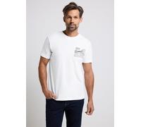 T-Shirt STREET ONE MEN, Jungen, Gr. L (42), hellweiß, Web, 100% Baumwolle, bedruckt, normal normal, Rundhals, abgesteppt, Shirts T-Shirt, aus reiner Baumwolle (32990833-L) hellweiß