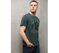 T-Shirt STREET ONE MEN, Jungen, Gr. L (42), sea grün, Web, 100% Baumwolle, bedruckt, normal normal, Rundhals, abgesteppt, Shirts T-Shirt, aus reiner Baumwolle (68657417-L) sea grün