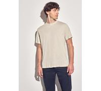 T-Shirt STREET ONE MEN, Jungen, Gr. XL (44), beige (basic beige), Web, 100% Baumwolle, unifarben, normal normal, Rundhals, Bündchen, Shirts T-Shirt, aus reiner Baumwolle (45093601-XL) basic beige