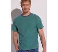 T-Shirt STREET ONE MEN, Jungen, Gr. XXL (46), caribbean grün, Jersey, 60% Baumwolle, 40% Polyester, gestreift, regular fit normal, Rundhals, abgesteppt, Shirts T-Shirt, Jersey (10592811-XXL) caribbean