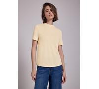 T-Shirt STREET ONE STUDIO, Damen, Gr. 38, mellow vanilla, Stoff, 60% Viskose, 40% Polyester, unifarben, gerade normal, hoch geschlossener Ausschnitt, Bündchen, Shirts T-Shirt, mit Turtleneck (22002743