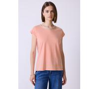 T-Shirt STREET ONE STUDIO, Damen, Gr. 38, pink (dusty pink), Web, 100% Baumwolle, unifarben, normal normal, Rundhals, Bündchen, Shirts T-Shirt, aus reiner Baumwolle (55926134-38) dusty pink