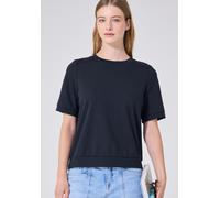 Street One Studio Frauen Basic T-Shirt mit Kurzarm und Rundhals in Blau, Gr: 40