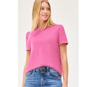 T-Shirt STREET ONE STUDIO, Damen, Gr. 40, pink (simply pink), Web, 48% Polyester, 48% Viskose, 4% Elasthan, unifarben, normal normal, Rundhals, abgesteppt, Shirts T-Shirt, Jersey (34463758-40) simply 