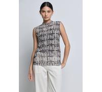 Street One Studio Frauen Gemustertes Mesh-Top in Schwarz, Gr: 42