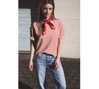 Street One Studio Frauen Fein gestreiftes Scuba T-Shirt in Rot, Gr: 42