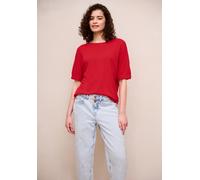Street One Studio Damen T-Shirt mit Rundhals und Raffung rot Größe 44
