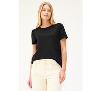 T-Shirt STREET ONE STUDIO, Damen, Gr. 44, schwarz, Web, 48% Polyester, 48% Viskose, 4% Elasthan, unifarben, normal normal, Rundhals, abgesteppt, Shirts T-Shirt, Jersey (39298447-44) schwarz