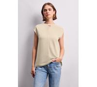 Street One Studio Frauen Leinen-Look Cut-Out Shirt in Beige, Gr: 44