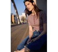 Street One Studio Frauen T-Shirt mit Rundhals und Knöpfen in Rosa, Gr: 46