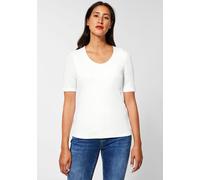 Street One - T-Shirt in Unifarbe - Farbe - white - Größe - 38