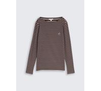 Tom Tailor - Gestreiftes Langarmshirt braun - Gr. - L
