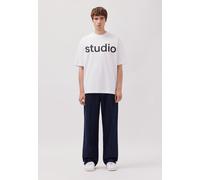 T-Shirt STUDIO SEIDENSTICKER "Studio", Jungen, Gr. XL, weiß, 100% Baumwolle, unifarben, oversize, Rundhals, Shirts T-Shirt, 1/2 Rundhals (52008549-XL) weiß