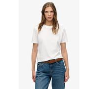 T-Shirt SUPERDRY "Essential Logo Emb Tee", Damen, Gr. XL, optic, Single Jersey, Obermaterial: 100% Baumwolle, unifarben, normal, Rundhals, Shirts T-Shirt (34859406-XL) optic