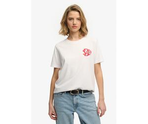T-Shirt SUPERDRY "SD&CO NEON RELAXED TEE", Damen, Gr. XL, optic, Single Jersey, Obermaterial: 100% Baumwolle, bedruckt, relaxed fit normal, Rundhals, Shirts T-Shirt, aus Baumwolle, Relaxed Fit, gerade