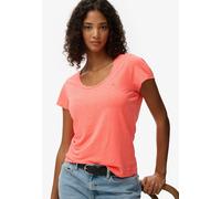 T-Shirt SUPERDRY "STUDIOS SCOOP NECK TEE", Damen, Gr. M, volcanic coral, Single Jersey, Obermaterial: 60% Baumwolle, 40% Lyocell, unifarben, regular fit normal, Rundhals, Shirts T-Shirt (51262845-M) v