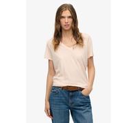 Superdry Studios Slub Emb Vee Kurzarm-t-shirt L Mauve Morn Pink