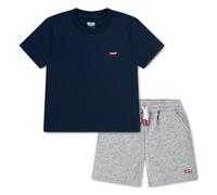 T-Shirt & Sweatbermudas LEVI'S KIDS "LVB BATWING TEE & KNIT SHORT", Jungen, Gr. 14 (164), marineblaus, Jersey, Obermaterial: 60% Baumwolle, 40% Polyester, unifarben, KOB Set-Artikel, mit kleinem Logo-