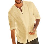 T Shirt Tank Top Langarmshirts Für Herren Langarm Shirts Herren Businesshemden Für Herren Tshirt Herren Polo Hemden Herren Langarm Bügelfrei Achselshirt Herren(Khaki, XXL)