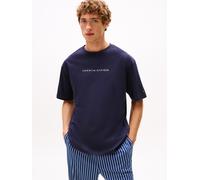 T-Shirt "TEE CONT. LOGO", Herren, Gr. M (50), blau (desert sky), Jersey, Obermaterial: 100% Baumwolle, TOMMY HILFIGER UNDERWEAR, normal, Rundhals, Shirts T-Shirt, mit Rundhals, normale Passform (49146