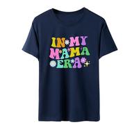T-Shirt Teenager Mädchen, Damen Oberteile Sommer, T Shirts Kurzarm Rundhalsausschnitt Shirt Bedrucken Klassischer Tee Top Lässige Loose Bluse Atmungsaktiv Bequeme Sportshirts Vielseitige Strand