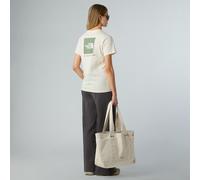 T-Shirt THE NORTH FACE "W SS BOX NSE RELAXED TEE", Damen, Gr. XS, weiß dune, slate moss, Obermaterial: 100% Baumwolle, Shirts T-Shirt (24805626-XS) weiß dune, slate moss