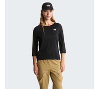 T-Shirt THE NORTH FACE "W TANKEN 3/4 T-SHIRT", Damen, Gr. XL, tnf schwarz heather, Obermaterial: 100% Polyester, normal, Rundhals, Shirts T-Shirt, für sportliche Aktivitäten und Fitness, sportlicher S