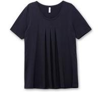 Shirt in A-Linie, mit Kellerfalten am Ausschnitt, tiefblau, Gr.48/50