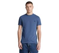 T-Shirt TIMBERLAND "DUNSTAN RIVER - SS Tee (Slim)", Herren, Gr. L, oceana, Jersey, Obermaterial: 100% Baumwolle, normal, Rundhals, Shirts T-Shirt, mit Rundhalsausschnitt, Kurzarm-Design, aus Baumwolle