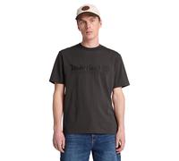 T-Shirt TIMBERLAND "ESTABLISHED 1973 - SS Embroidered Tee", Herren, Gr. M, grau (vintage schwarz), Jersey, Obermaterial: 100% Baumwolle, normal, Rundhals, Shirts T-Shirt, Kurzarm, mit Rundhalsausschni