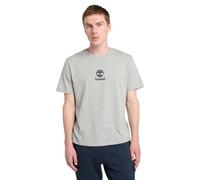 Timberland Print Stack Logo Short Sleeve Tee med gry heather L