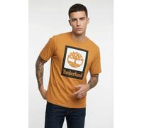 T-Shirt TIMBERLAND "STACK LOGO Colored Short Sleeve Tee", Jungen, Gr. 3XL, orange (wheat boot), Jersey, Obermaterial: 100% Baumwolle, Rundhals, Shirts T-Shirt, UNISEX (36110631-XXXL) wheat boot