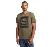 T-Shirt TIMBERLAND "STACK LOGO Short Sleeve Tee", Damen, Gr. M, grün (khaki), Jersey, Obermaterial: 100% Baumwolle, Rundhals, abgesteppt, Shirts T-Shirt (10412165-M) khaki