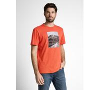 T-Shirt TOM TAILOR, Damen, Gr. 3XL, chili orange, Single Jersey, Obermaterial: 100% Baumwolle, bedruckt, regular fit normal, Rundhals, Shirts T-Shirt, mit Foto Print (73296643-XXXL) chili orange