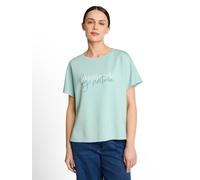 Tom Tailor - Loose Fit Scuba T-Shirt mit Print blue haze - Gr. - S