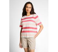 Tom Tailor - T-Shirt aus Baumwolle coral offwhite stripe - Gr. - XXL