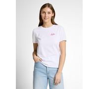 Tom Tailor Denim T-Shirt mit Stickerei Damen Weiß Jersey 100% Baumwolle Gr. M