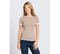 Denim Tom Tailor - T-Shirt im 2-in-1-Look atmosphere beige melange - Gr. - S