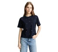 Tom Tailor Denim Boxy Fit T-Shirt aus reiner Baumwolle in Marine, Größe S