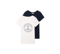 TOM TAILOR Denim Damen 1044814 T-Shirt, 10668 - Sky Captain Blue, XL EU