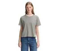 Denim Tom Tailor - Boxy Fit T-Shirt small olive white stripe - Gr. - XL