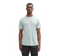 T-Shirt TOM TAILOR DENIM, Damen, Gr. XXL, blau (light ice blau), Jersey, Obermaterial: 50% Baumwolle, 50% Polyester, regular fit taillenbedeckt, Rundhals, Shirts T-Shirt, in Melange-Optik (98674651-XX