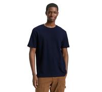 T-Shirt TOM TAILOR DENIM, Herren, Gr. M, sky captain blau, Piqué, Obermaterial: 60% Baumwolle, 40% Polyester, unifarben, normal hüftbedeckend, Rundhals, Shirts T-Shirt, in Piqué-Qualität (84444149-M)