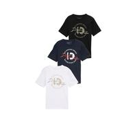 T-Shirt TOM TAILOR DENIM, Herren, Gr. XL, weiß, Single Jersey, Obermaterial: 100% Baumwolle, bedruckt, regular fit taillenbedeckt, Rundhals, gerader Abschluss, Shirts T-Shirt, mit Print (59864843-XL)