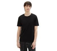 T-Shirt TOM TAILOR DENIM, Jungen, Gr. S, schwarz, Jersey, Obermaterial: 100% Baumwolle, unifarben, regular fit taillenbedeckt, Rundhals, gerader Abschluss, Shirts T-Shirt (19990339-S) schwarz