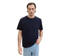 TOM TAILOR Herren Klassisches T-Shirt mit Piqué-Struktur, sky captain blue, L