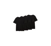 T-Shirt TOM TAILOR, Herren, Gr. M, schwarz, Single Jersey, Obermaterial: 100% Baumwolle, unifarben, regular fit taillenbedeckt, Rundhals, gerader Abschluss, Shirts T-Shirt, in 4er Packung (62482962-M)