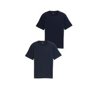 T-Shirt TOM TAILOR, Herren, Gr. XXL, blau (sky captain blau), Single Jersey, Obermaterial: 100% Baumwolle, unifarben, regular fit taillenbedeckt, Rundhals, gerader Abschluss, Shirts T-Shirt, mit Logo