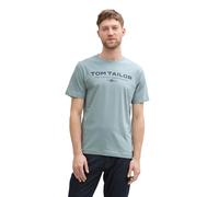 Tom Tailor T-Shirt aus Baumwolle mit Logo-Print grey mint XXL